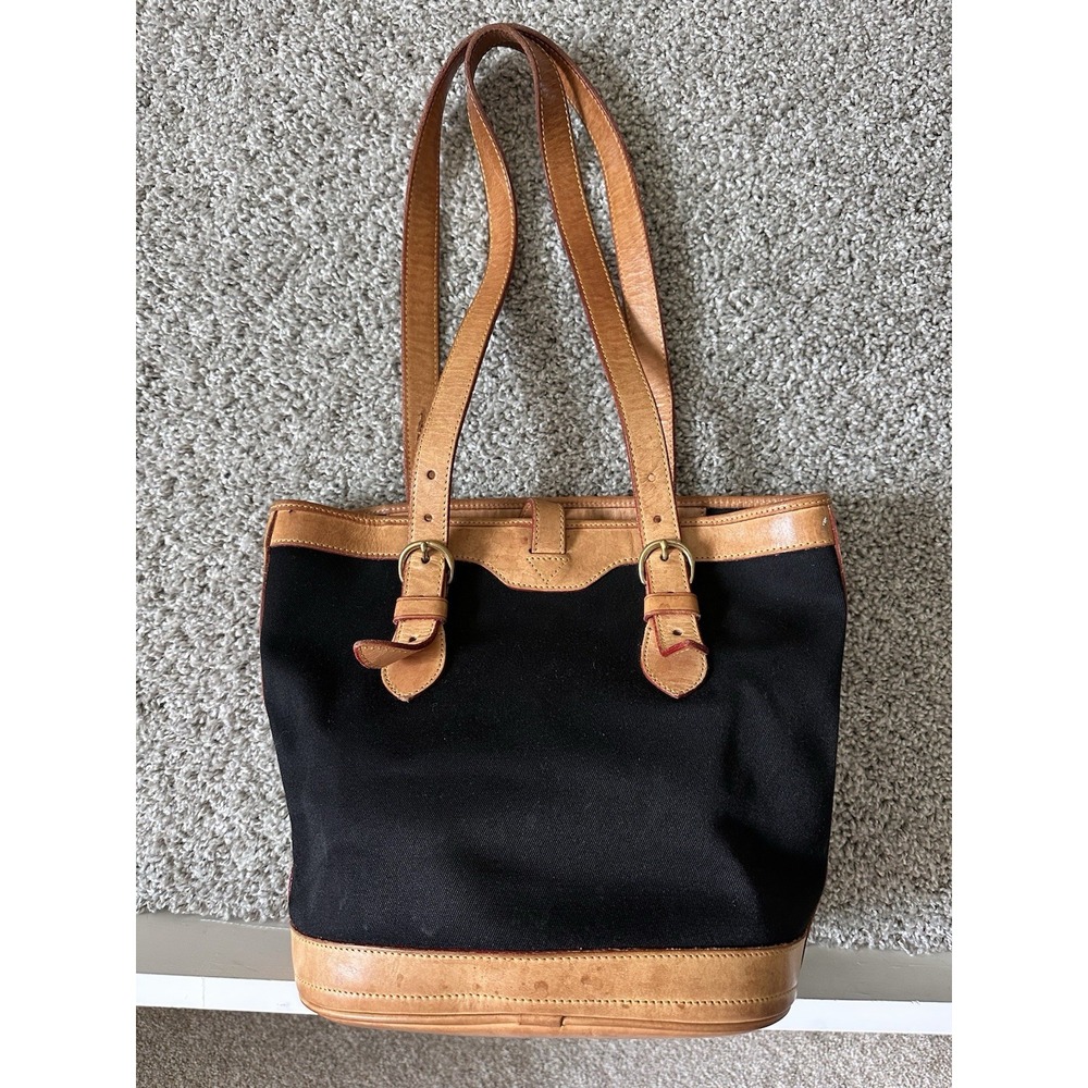 Dooney & Bourke Black and Tan Hobo Bag - Picture 2 of 16